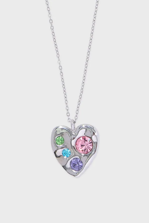Initial Heart Necklace (Silver)