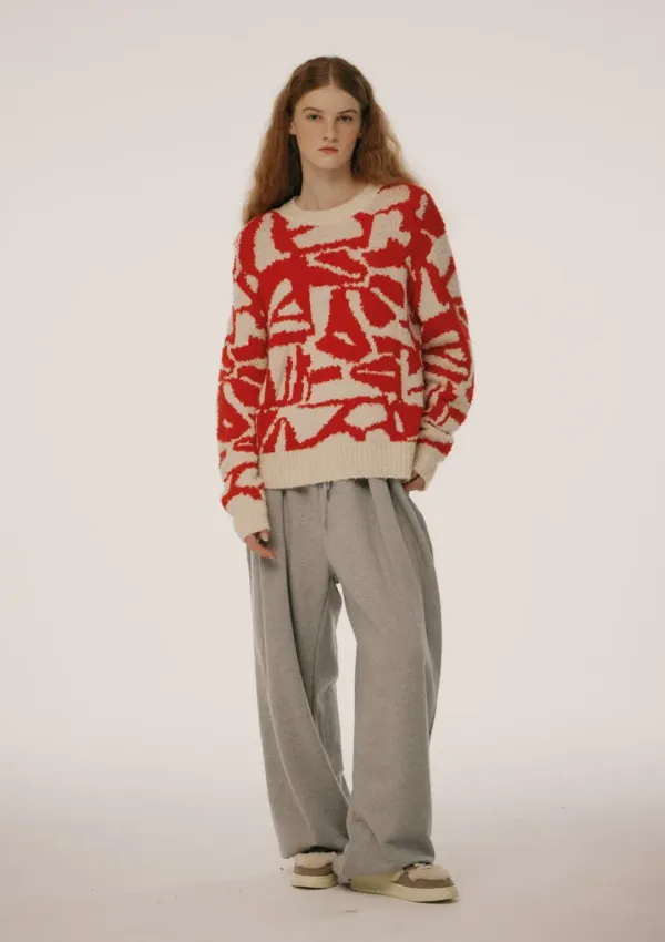 Like Pattern Knit Red