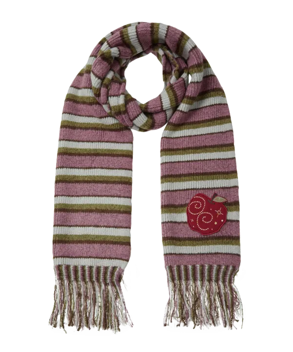 STRIPE TASSEL MUFFLER [PURPLE]