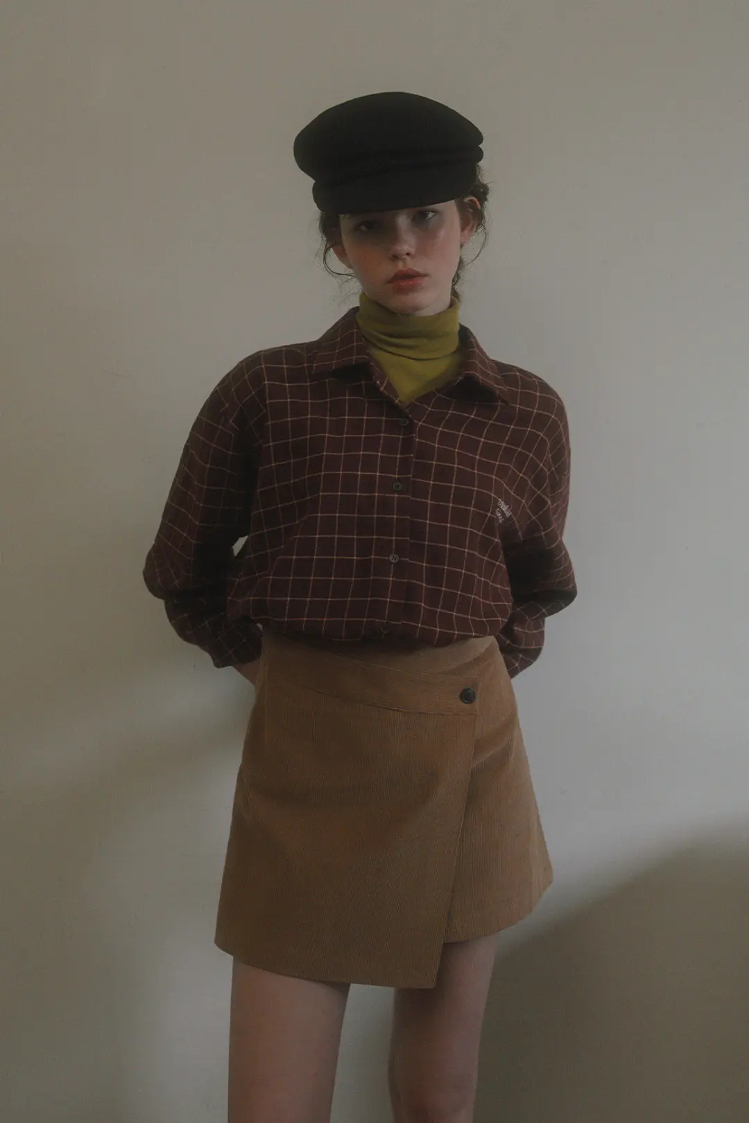 위드아웃썸머 Bein check shirt_wine 상품 이미지 1