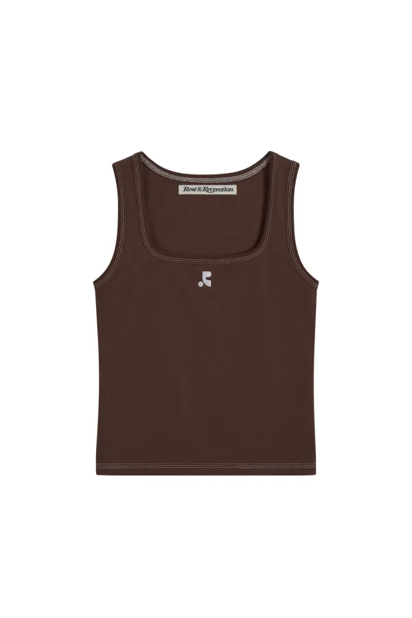 COLORATION STITCH SLEEVELESS - BROWN