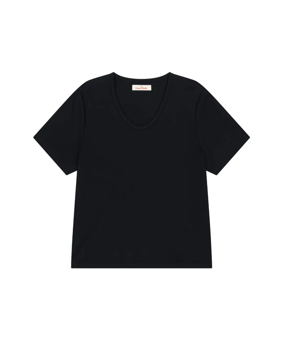 반원 아뜰리에 A3508 에센셜 U넥 티셔츠_Black 상품 이미지 3