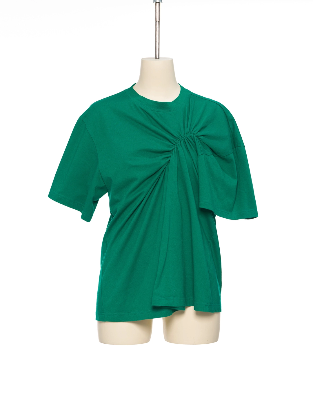 푸쉬버튼 SS26 GREEN DRAPED JERSEY T-SHIRT 상품 이미지 1