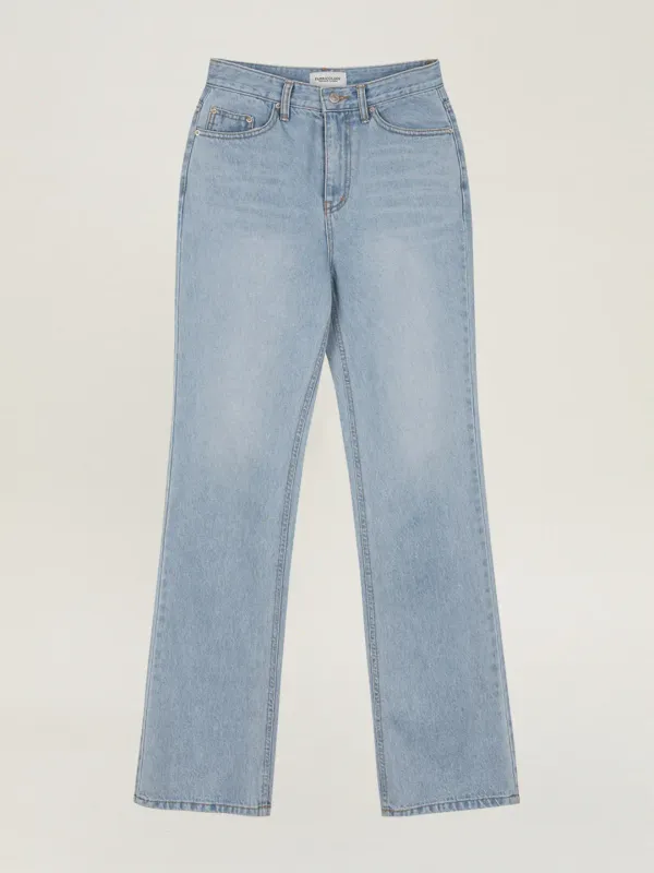 Lemen Semi Boots Cut Denim Pants_2color