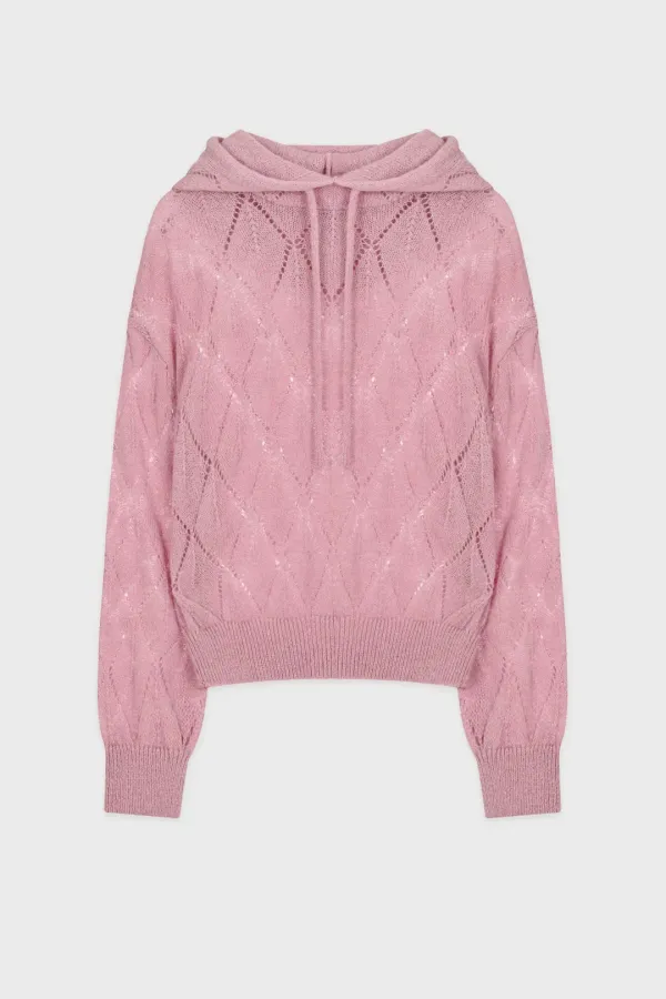 Diamond Hooded Knit (Lavender)