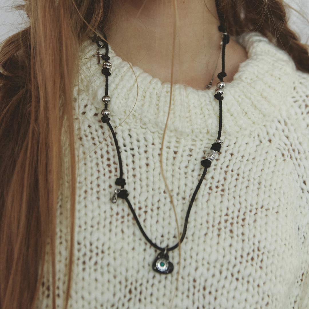 엔프프 totem leather necklace-black 상품 이미지 2