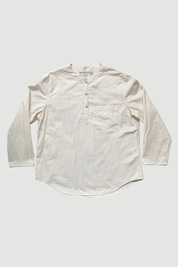 Via Henly neck boxi shirt (Ivory)