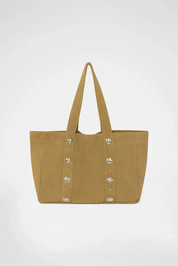 SUEDE STUDDED BAG OLIVE / CAMEL