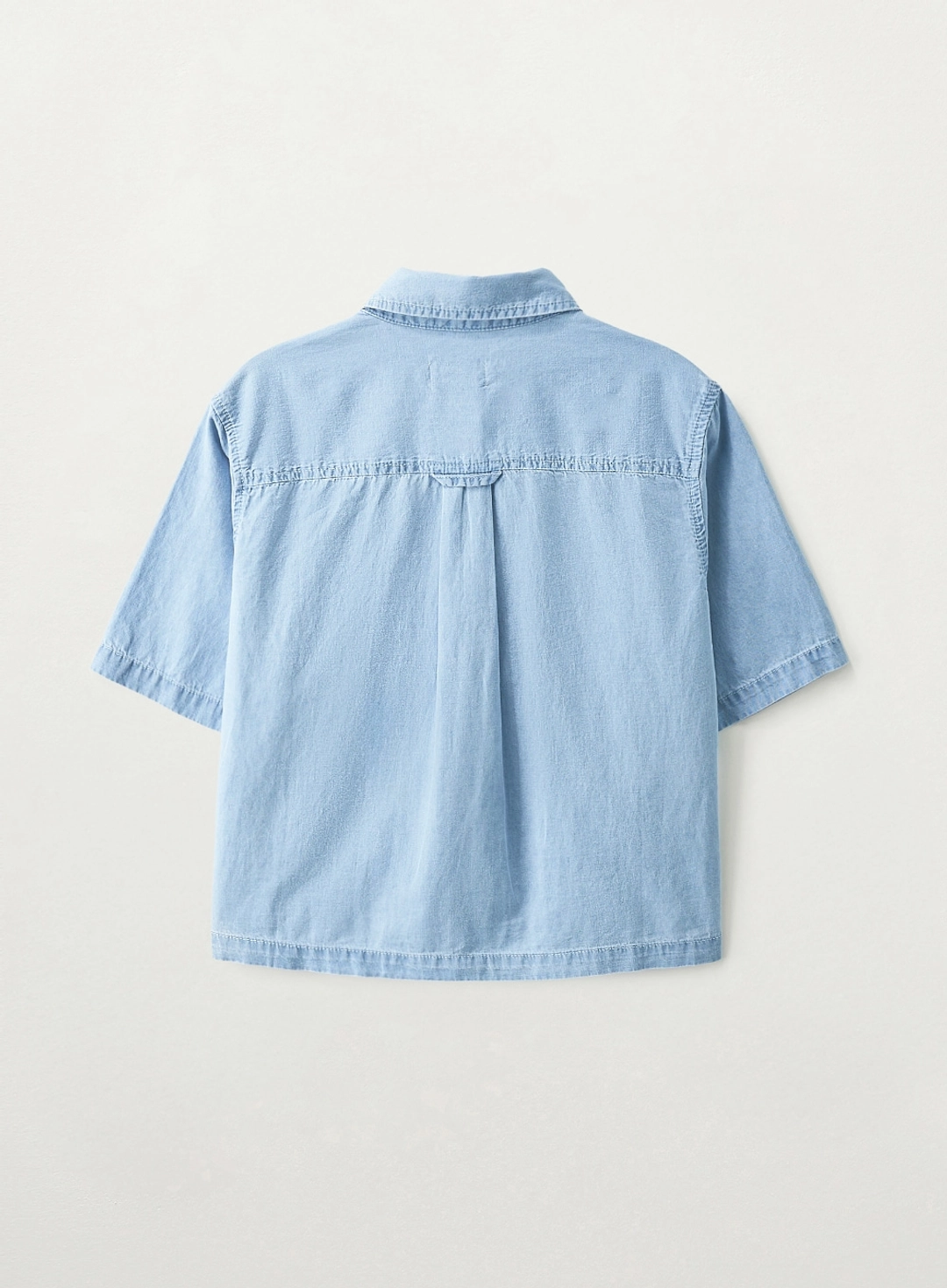 세터 (W) Light Weight Denim Pocket Half Shirt - Light Blue 상품 이미지 2