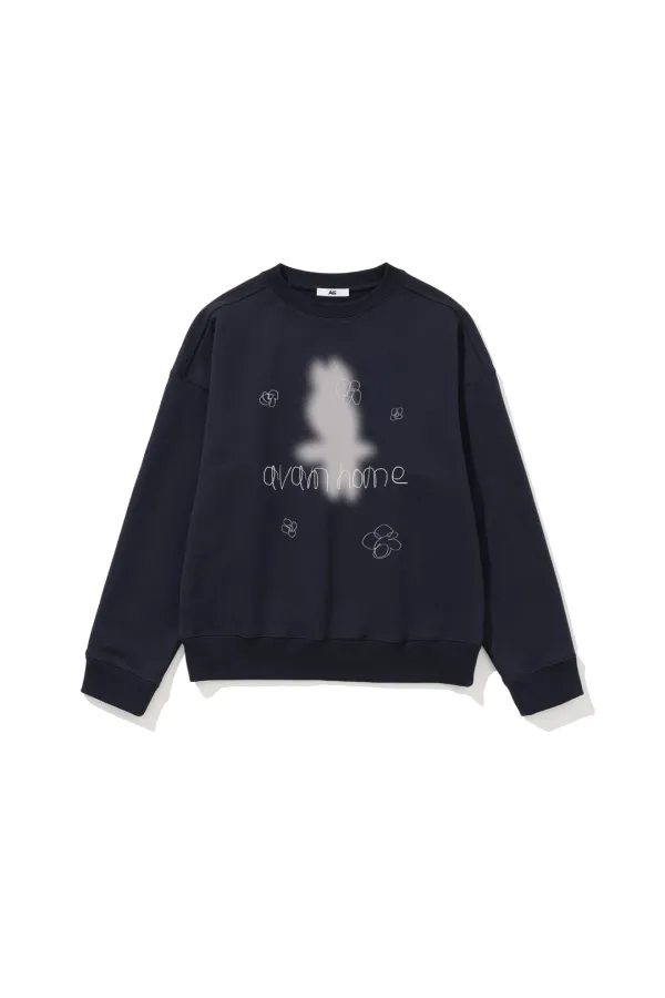 Rabbit Print Sweatshirt Navy