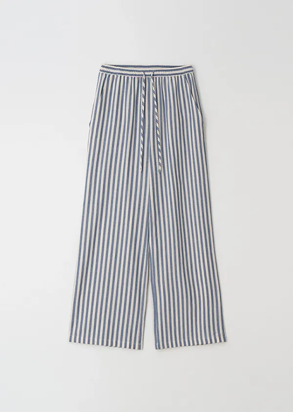 [50%] london stripe banding pants-navy