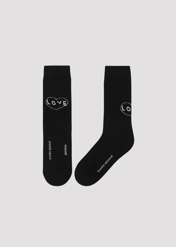 SOCKS HEART BLACK