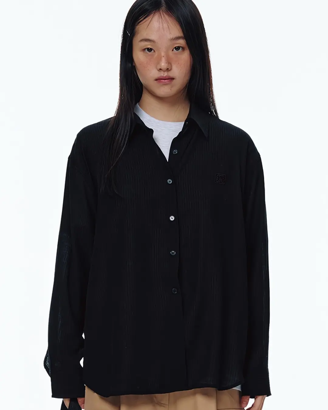 센토르 CENTAUR WRINKLE OVER FIT SHIRT_BLACK 상품 이미지 2