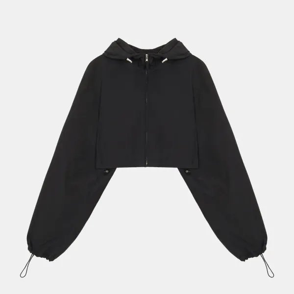 hoody windbreaker (black)