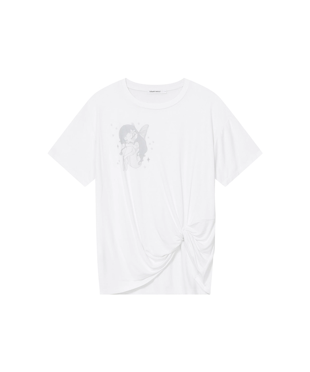 미세키서울 5월 26일 발매 [Hannah X Misekiseoul] Hannah fairy twist short sleeve WHITE 상품 이미지 1