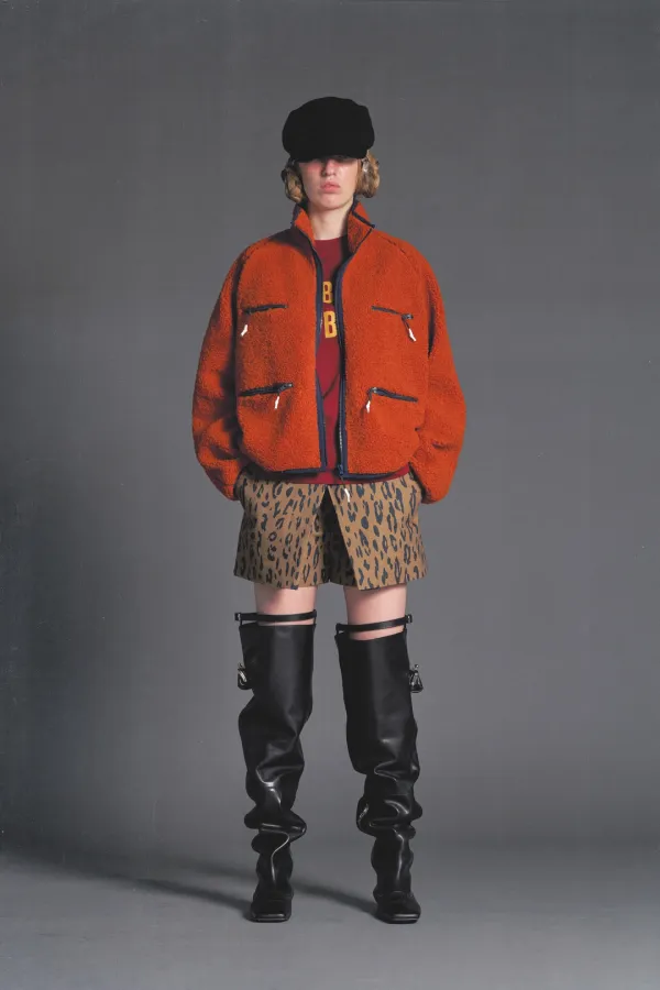 PF26 ORANGE CONTRAST FLEECE JACKET