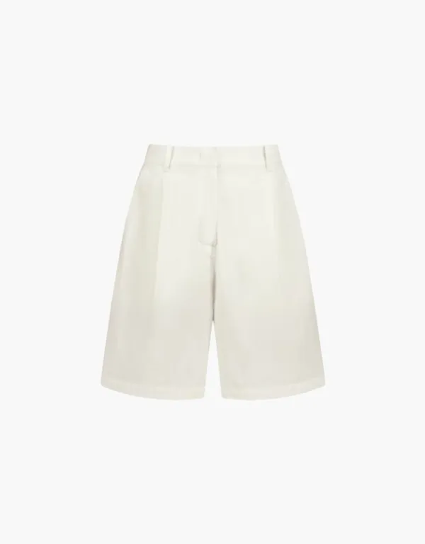 wrinkle midi pants - off white