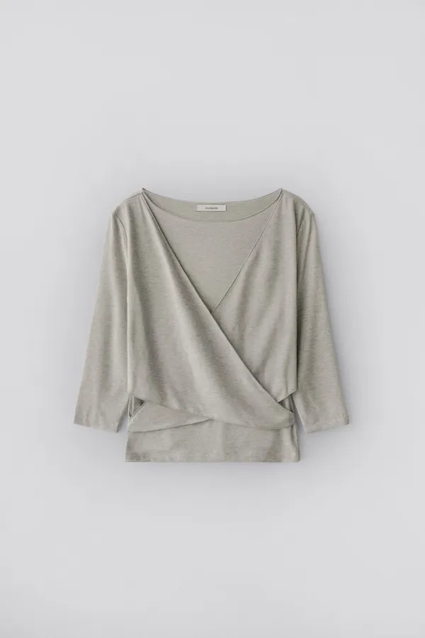 Fade 3/4 sleeve tee (melange gray)
