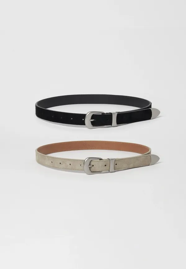 25MM WESTERN SUEDE LEATHER BELT - 2COLORS