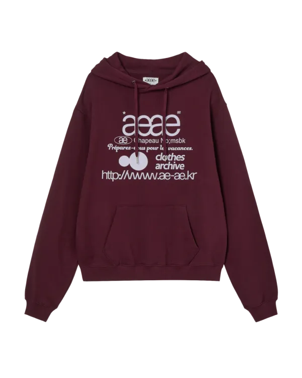 WEB LOGO LOOSED HOODIE [BURGUNDY]