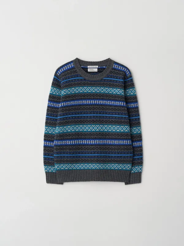 Angela fair isle knit_dark grey