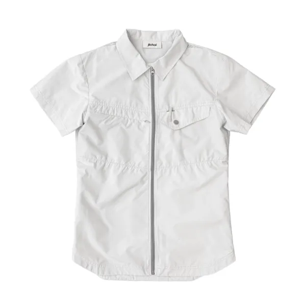 SS26 TRAINER ZIP SHIRT (LIGHT GREY)