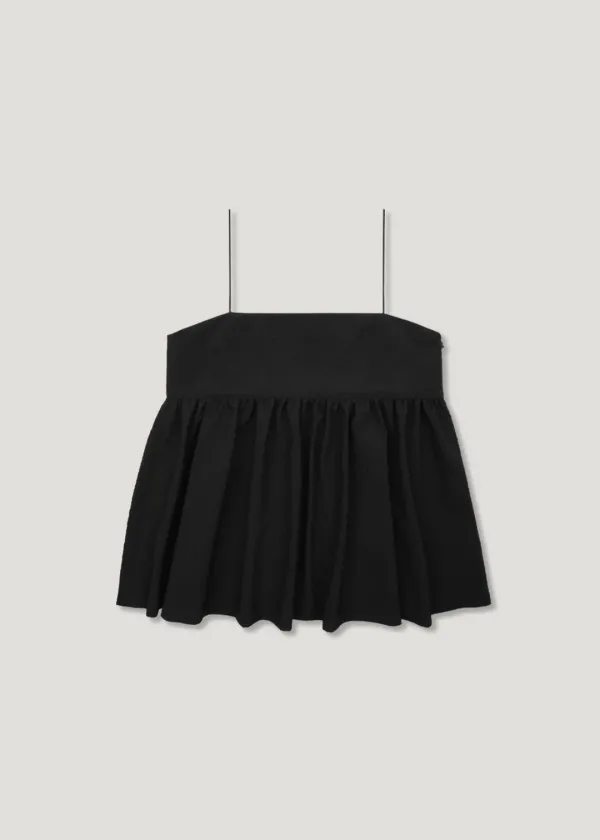 Jacquard Sleeveless Blouse_Black