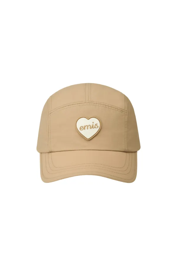 HEART RUBBER PATCH CAMP CAP-BEIGE