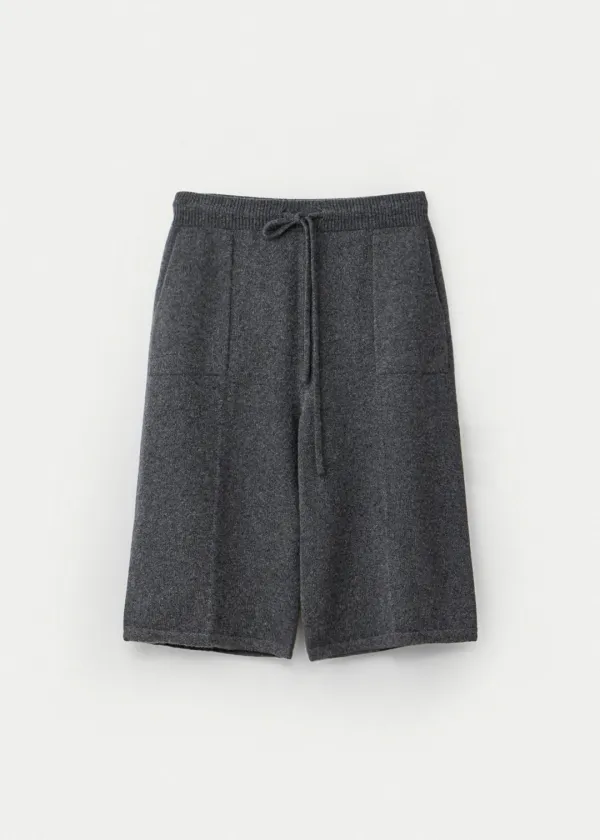 Super fine merino wholegarment bermuda pants_Heather grey