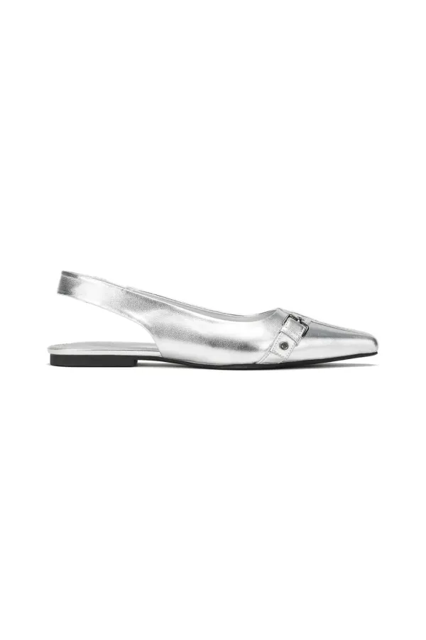 DEINET BUCKLE MULE IN SILVER
