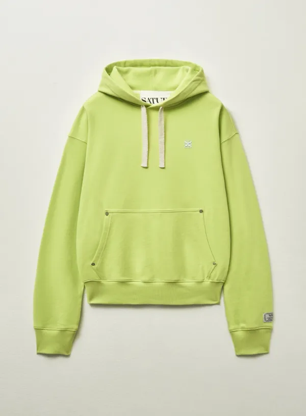 Loren Small Logo Rivet Hoodie - Neon Yellow