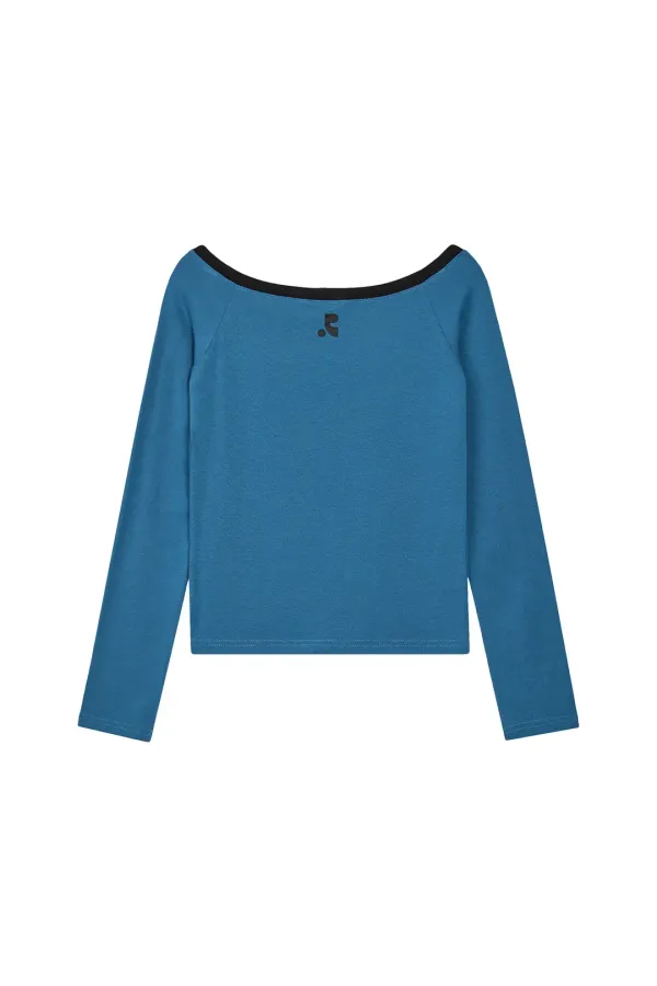 OFF-SHOULDER TOP - BLUE
