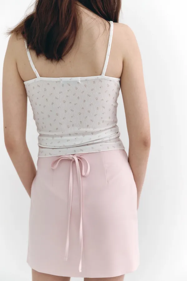 A-Line Ribbon Skirt Pink