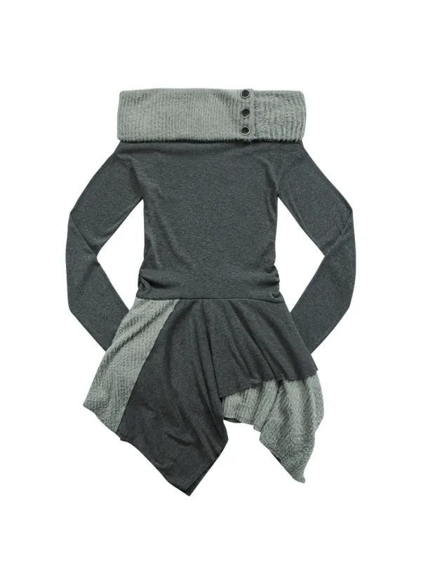 FAYE OFF-SHOULDER DRESS / CHARCOAL
