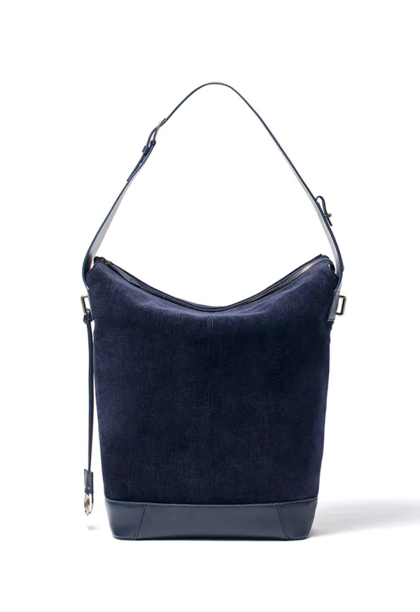 VELVET CORDUROY OVERPACK HOBO, NAVY