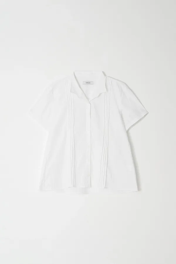 4th/Pintuck short-sleeved shirt (Ivory)