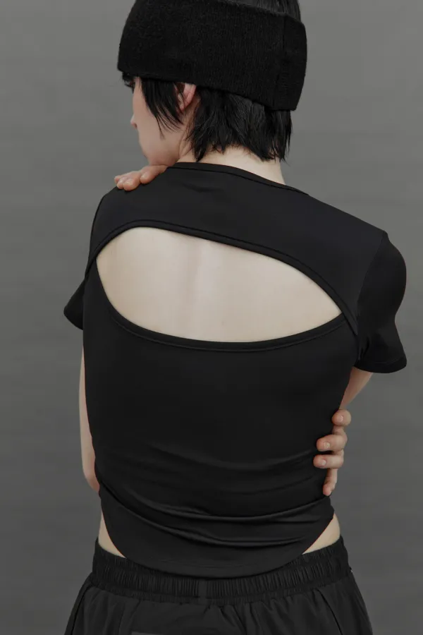 TMB Active Open-Back Top [ Black ]