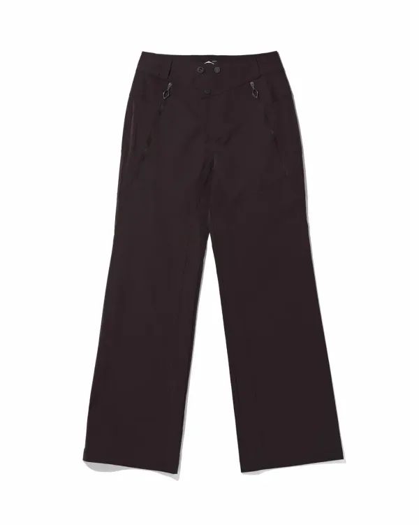 NYLON BAGGY SLACKS_DARK BROWN