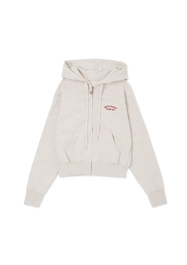 With Love Hoodie Zip-up Oatmeal
