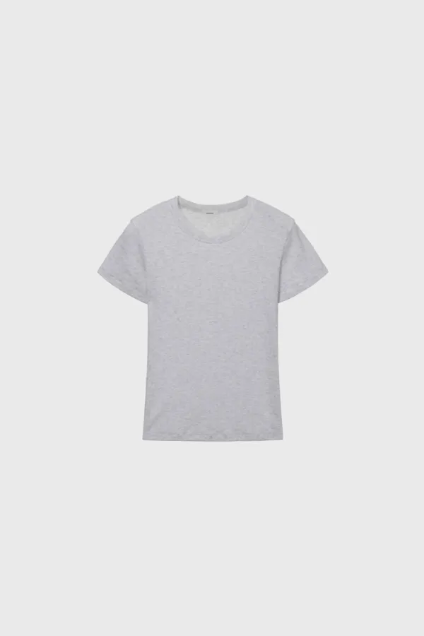 [3rd] Sheer Ribbed T-Shirt (White / Ivory / Green / Melange Gray / Red / Dark Gray / Navy)