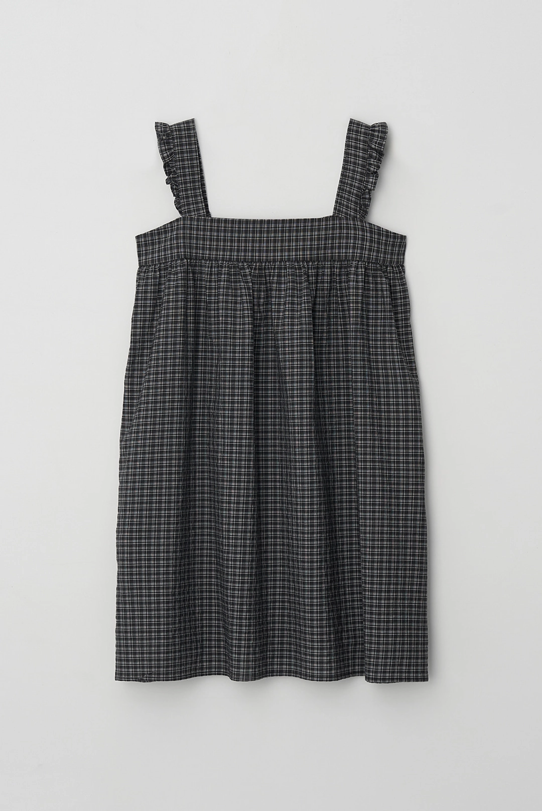 브렌다 브렌든 square frill dress - black check 상품 이미지 1
