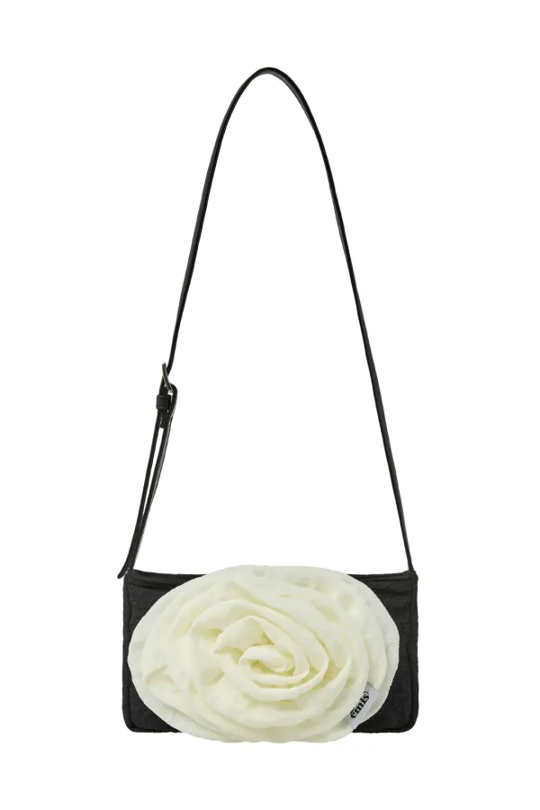 CORSAGE FLAT BAG-BLACK/IVORY