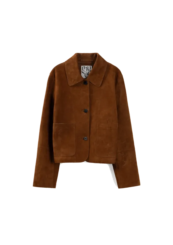 Mused Real Suede Tassel Jacket - Camel