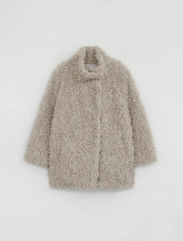 CURLY FUR COAT [BEIGE]