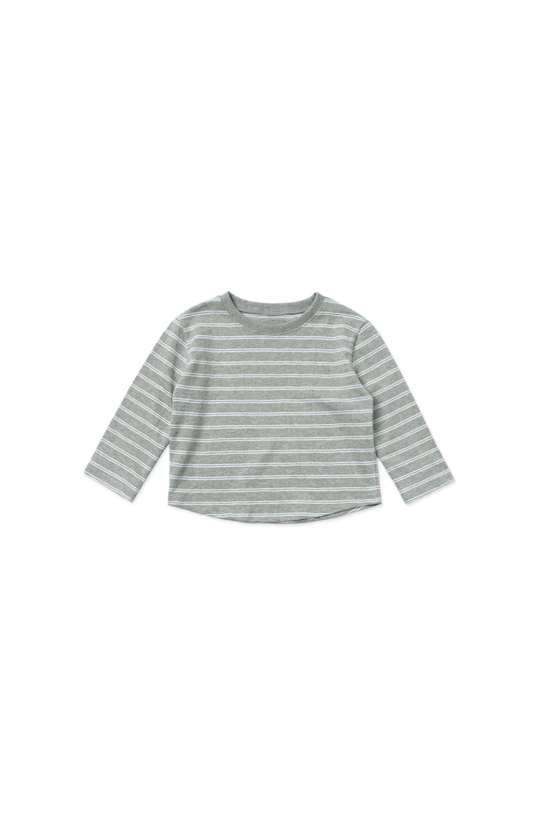 위드아웃썸머 Crop stripe t-shirt_gray 상품 이미지 1