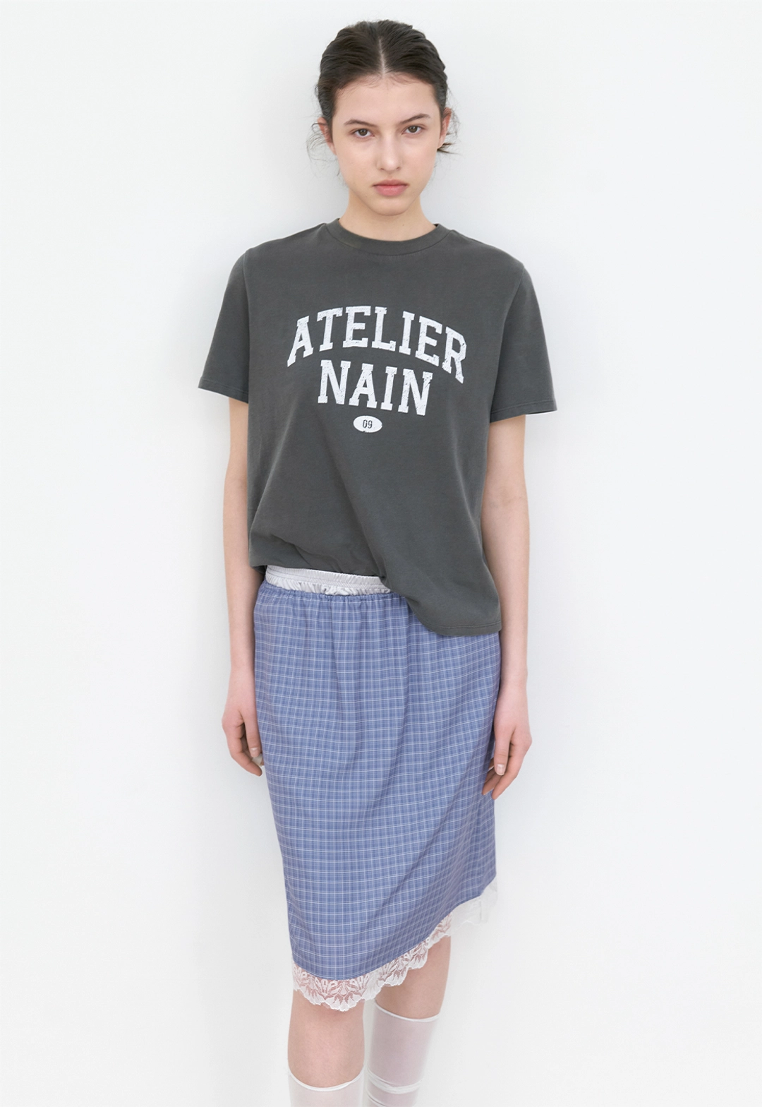 아뜰리에 나인 (T-7161)VINTAGE LOGO PIGMENT TEE 상품 이미지 3