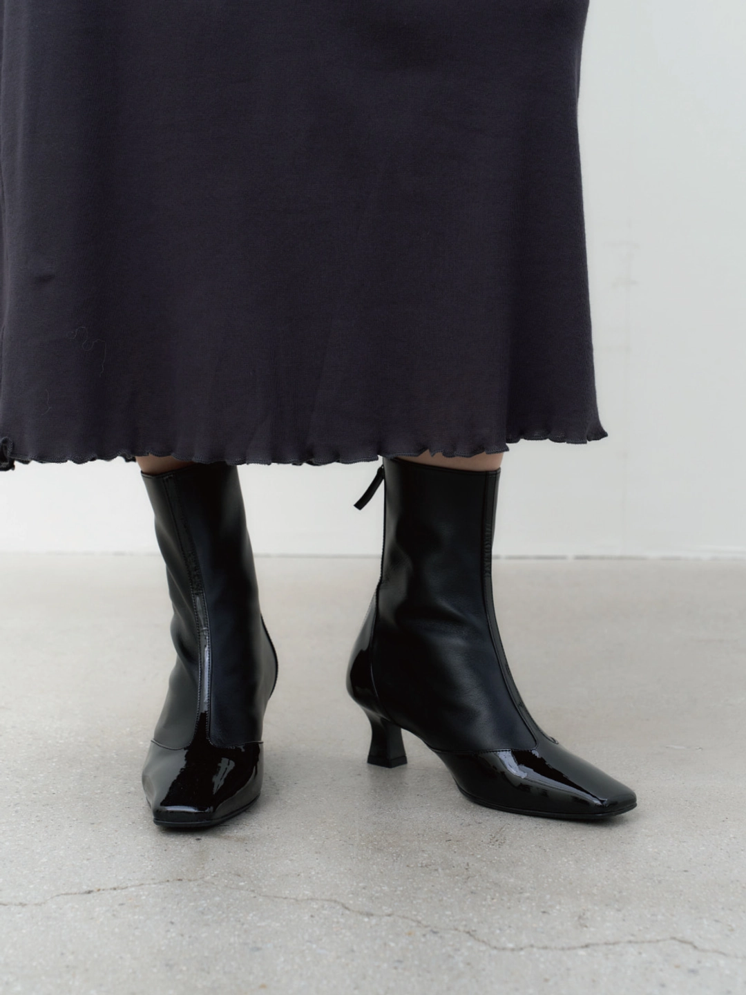 러브듀이 CURVE LINE ankle boots / 블랙콤비 상품 이미지 2