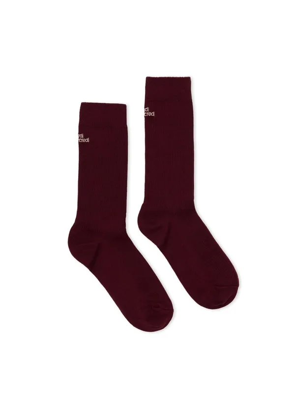 SOCKS ESSENTIAL_BURGUNDY BEIGE
