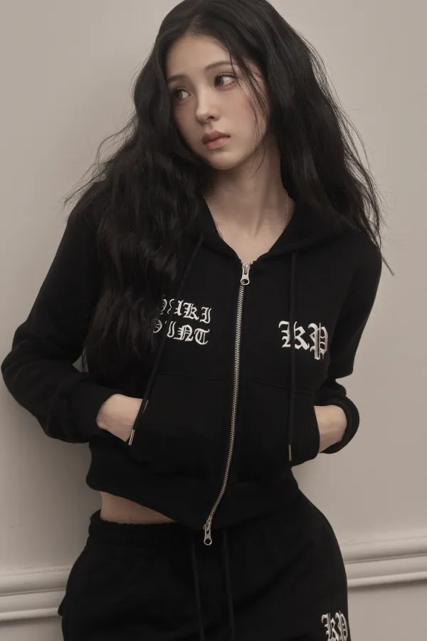Chrome Hood Zip-up (black)