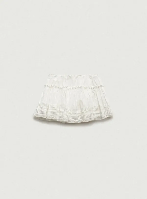 Simon Lace Ballon Skirt_White